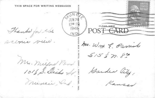 Hartford City Indiana Grace ME Church Exterior Antique Postcard J79171 - Image 2