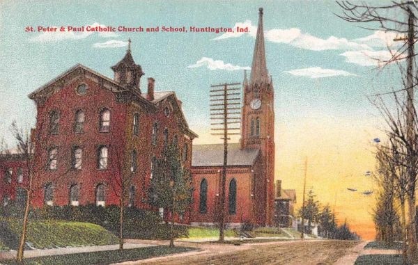 Huntington Indiana St Peter And Paul Catholic Church Antique Postcard J79172