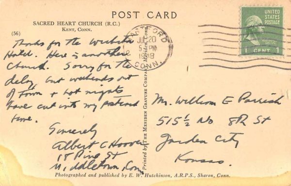 Kent Connecticut Sacred Heart Church Exterior Antique Postcard J79187 - Image 2
