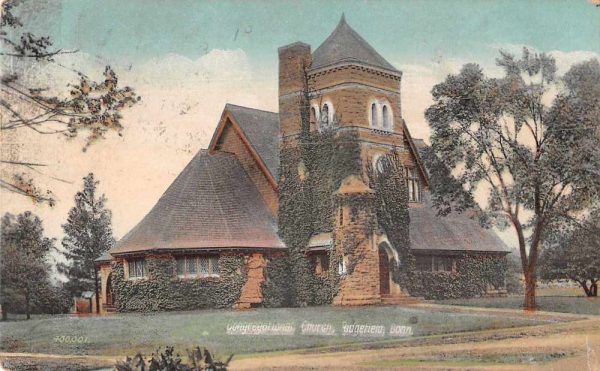 Ridgefield Connecticut Congregational Church Exterior Antique Postcard J79189