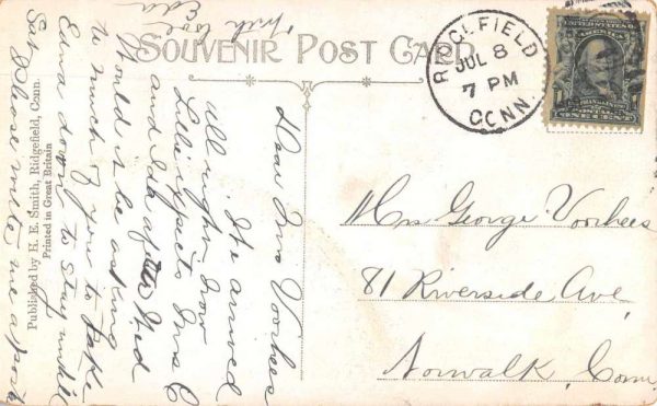Ridgefield Connecticut Congregational Church Exterior Antique Postcard J79189 - Image 2