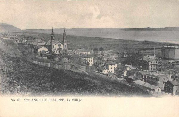 Ste Anne Be Beaupre Canada Le Village Birds Eye View Antique Postcard J79232