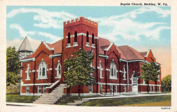 Beckley West Virginia Baptist Church Exterior Antique Postcard J79239