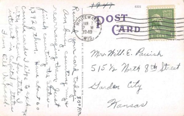 Whitewater Wisconsin English Lutheran Church Antique Postcard J79240 - Image 2
