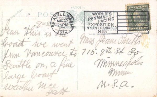 CRP SS Princess Charlotte Vancouver Victoria Service Antique Postcard J79250 - Image 2