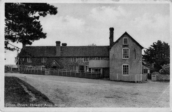 Ditton Priors England Howard Arms Hotel Exterior Antique Postcard J79251