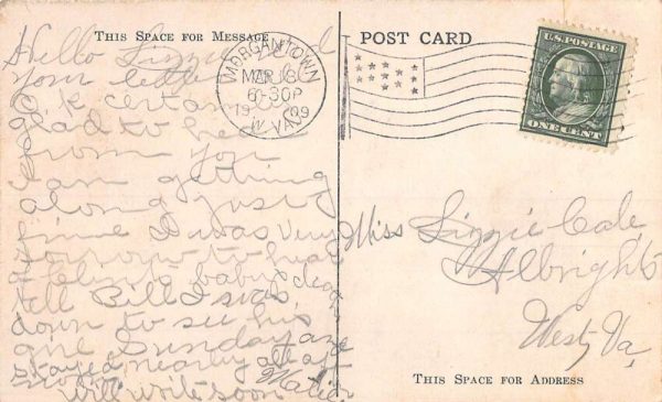Morgantown West Virginia High School Street View Antique Postcard K103203 - Image 2