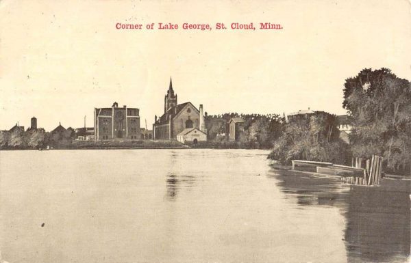 St Cloud Minnesota Corner Of Lake George Waterfront Antique Postcard K103204