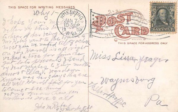 Wheeling West Virginia Wharf Birdseye View Antique Postcard K103255 - Image 2