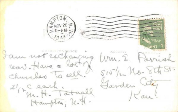 Hampton New Hampshire Congregational Church Real Photo Antique Postcard K103272 - Image 2