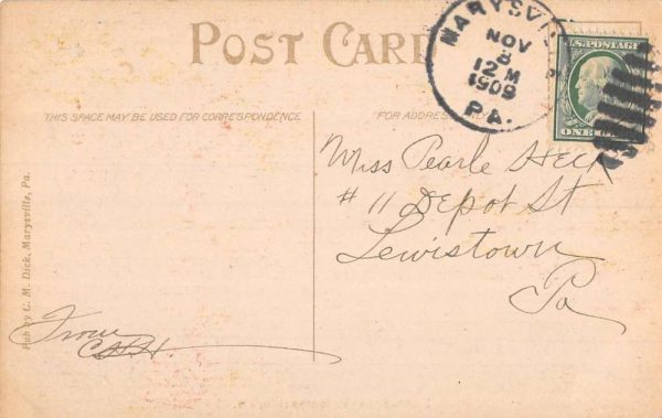 Marysville Pennsylvania Fishing Creek Waterfront Antique Postcard K103288 - Image 2