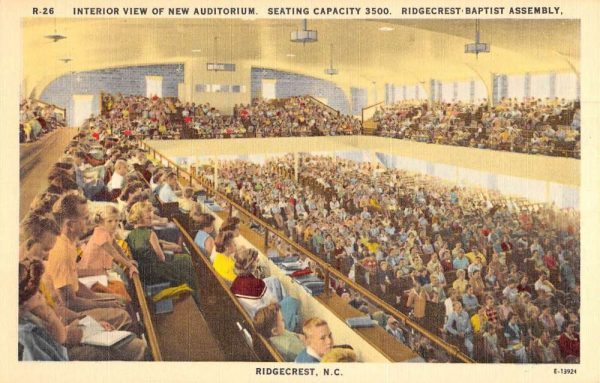 Ridgecrest North Carolina Baptist Assembly Interior Antique Postcard K103316