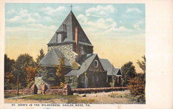 Eagles Mere Pennsylvania St Johns In The Wilderness Antique Postcard K103323