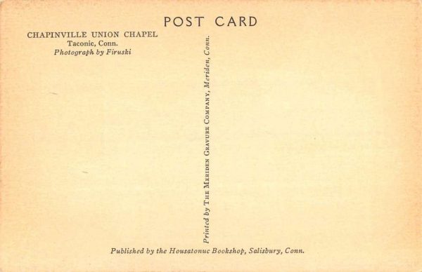 Taconic Connecticut Chapinville union Chapel Antique Postcard K103325 - Image 2