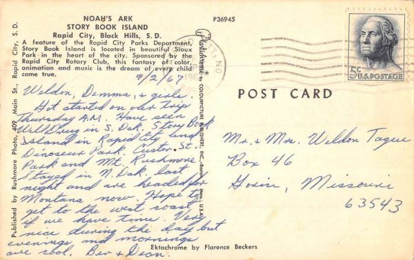 Black Hills South Dakota Noahs Ark Story Book Island Vintage Postcard K103408 - Image 2