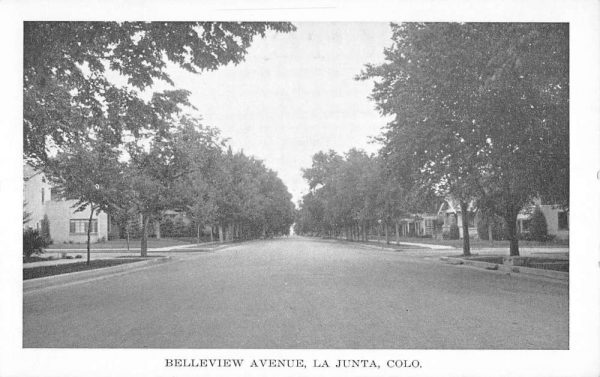 La Junta Colorado Belleview Avenue Street Scene Antique Postcard K103453