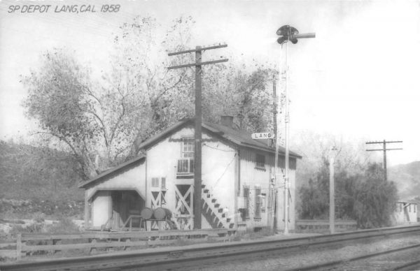 Lang California SP Depot 1958 Real Photo Vintage Postcard K103519