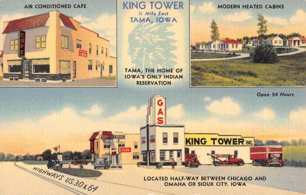 Tama Iowa King Tower Multiview Antique Postcard K103537