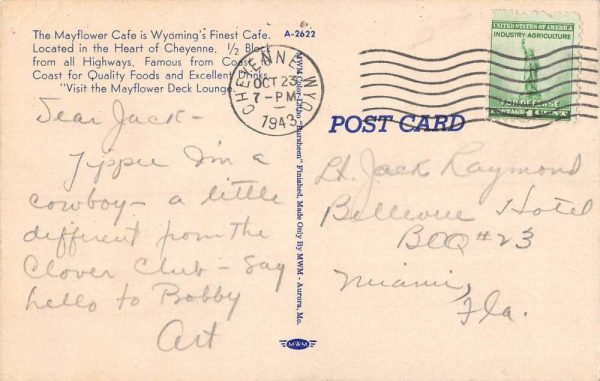 Cheyenne Wyoming Mayflower Cafe Multiview Antique Postcard K103553 - Image 2