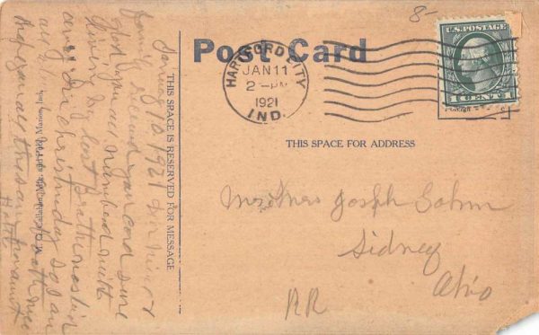 Hartford City Indiana Catholic Church Street View Antique Postcard K103572 - Image 2