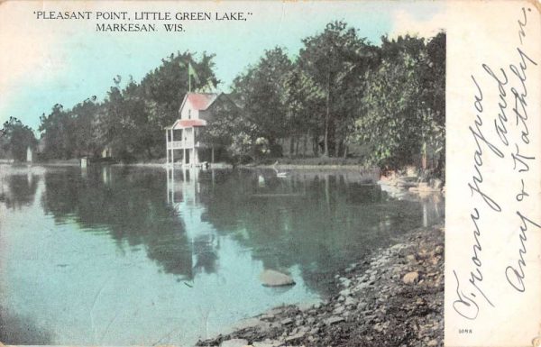 Markesan Wisconsin Pleasant Point Little Green Lake Antique Postcard K103634