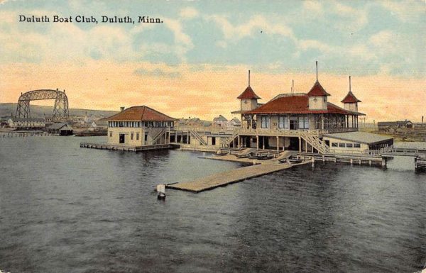 Duluth Minnesota Boat Club Waterfront Antique Postcard K103653