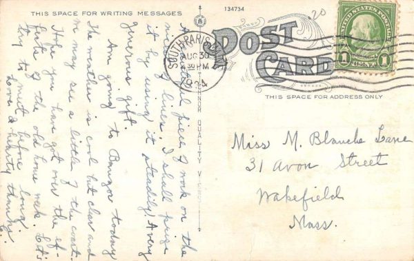 Norway Maine Covered Bridge Early Auto Antique Postcard K103659 - Image 2