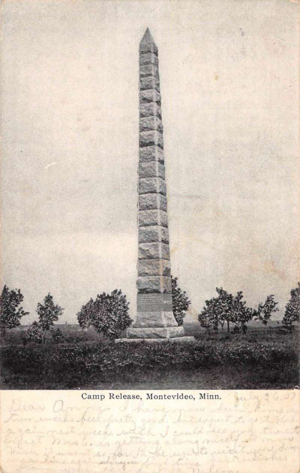 Montevideo Minnesota Camp Release Monument Antique Postcard K103710