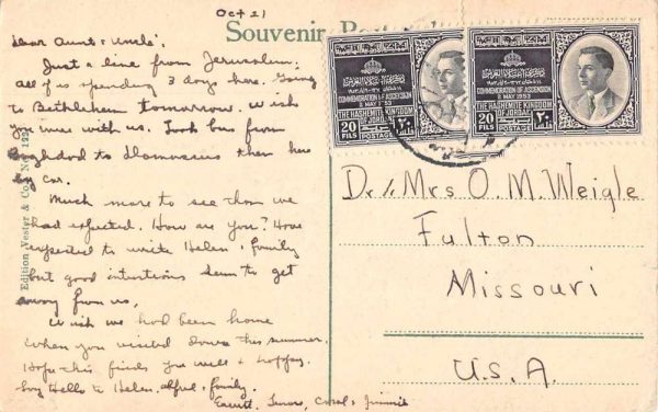 Jerusalem Israel Garden of Gethsemane Scenic View Antique Postcard J79337 - Image 2