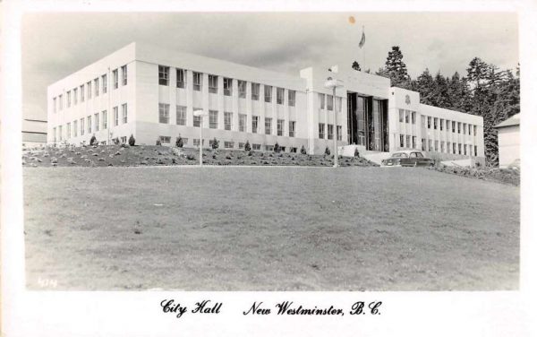 New Westminster BC Canada City Hall Real Photo Antique Postcard J79339