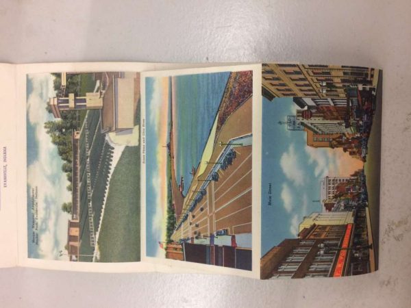Evansville Indiana Greetings From booklet scenic views antique pc Z50060