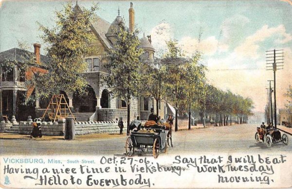 Vicksburg Mississippi street scene South St by Tuck Pub antique pc Z50211