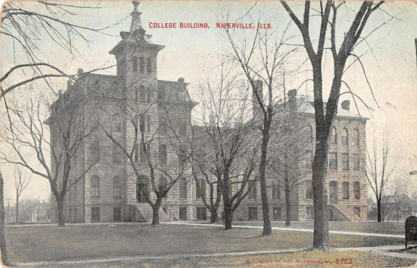 Naperville Illinois birds eye view College Building antique pc Z50218