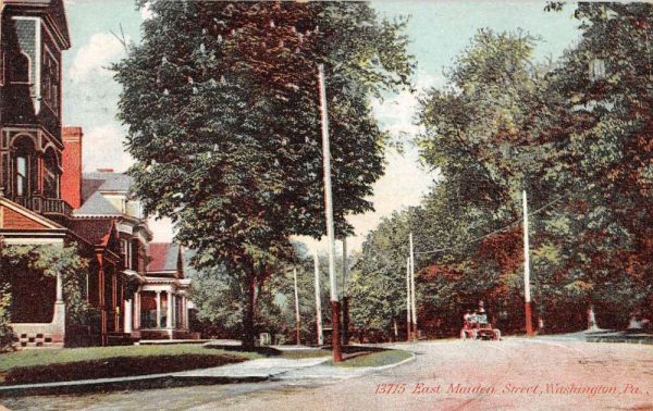 Washington Pennsylvania horse drawn cart East Maiden St antique pc Z50221
