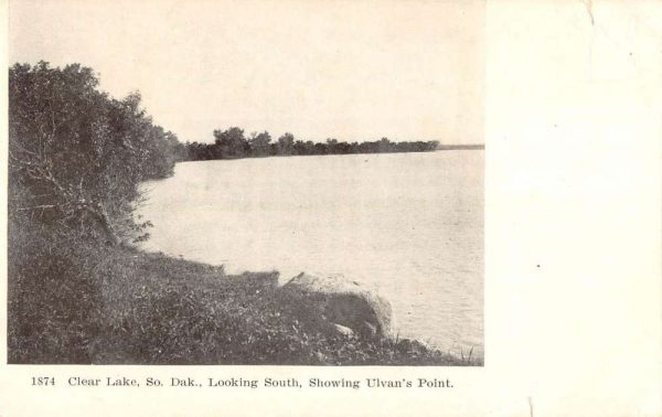 Clear Lake South Dakota looking south showing Ulvan's Point antique pc Z50222