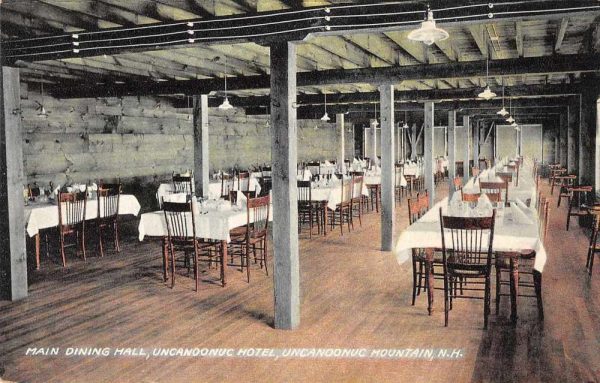 Uncanoonuc Mountain New Hampshire Uncanoonuc Hotel Dining Hall Postcard J78166
