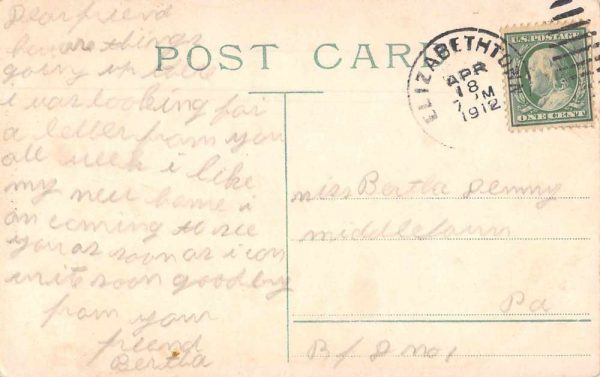 Harrisburg Pennsylvania "Waiting for You" Lady Antique Postcard J78189 - Image 2