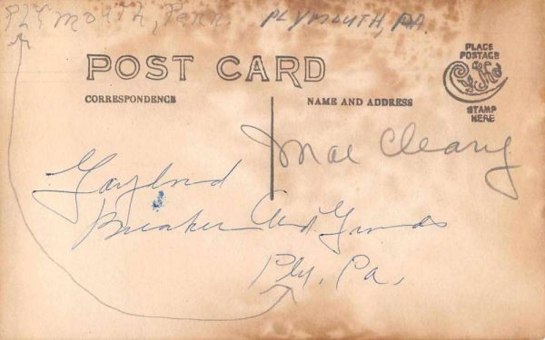 Plymouth Pennsylvania Birds Eye View Real Photo Antique Postcard J78208 - Image 2