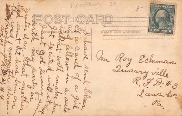 Brookings South Dakota Church Real Photo Antique Postcard K101262 - Image 2