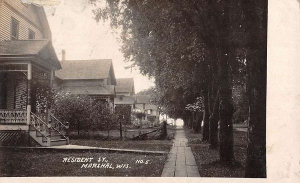 Marshal Wisconsin Resident Street Scene Real Photo Antique Postcard K101271