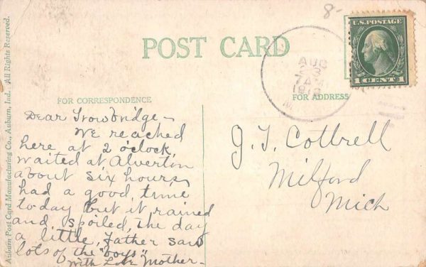 Morenci Michigan Stair Auditorium Poem Antique Postcard K101291 - Image 2