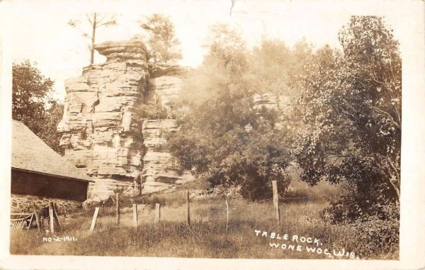 Wone Woc Wisconsin Table Rock Real Photo Antique Postcard K101311
