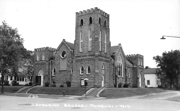 Mondoyi Wisconsin Methodist Church Real Photo Antique Postcard K101423