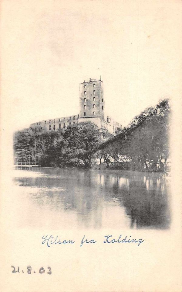 Kolding Denmark Castle Ruins Scenic View Antique Postcard J79352