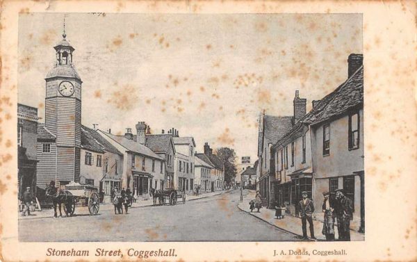 Coggeshall England Stoneham Street Clocktower Antique Postcard J79441
