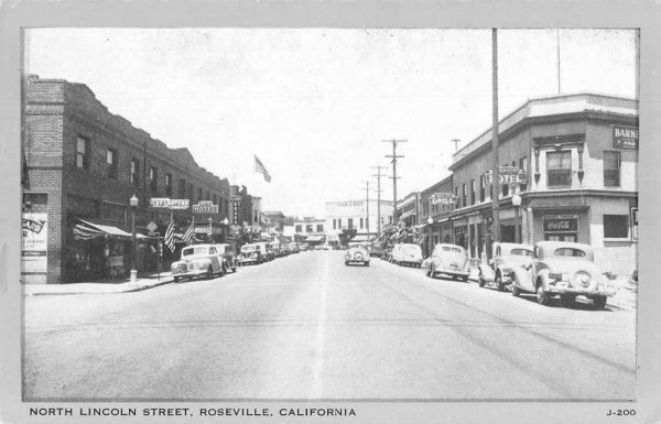 Roseville California North Lincoln Street Coke Sign Antique Postcard J79443