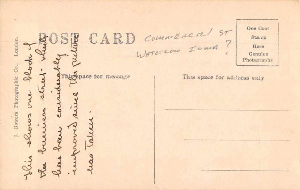 Waterloo Iowa? Commerce Street Real Photo Antique Postcard J79518 - Image 2