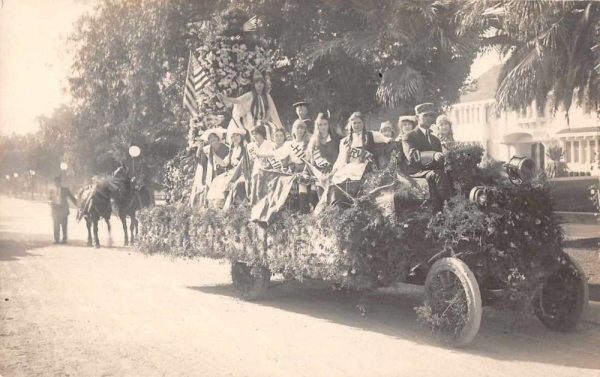 Pasadena California Rose Parade Float Real Photo Antique Postcard J79519