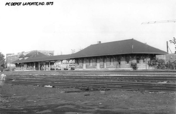 La Porte Indiana PC Railroad Depot Real Photo Vintage Postcard K103771