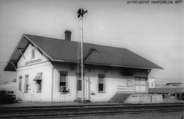 Hanford California SP Railroad Depot Real Photo Vintage Postcard K103789